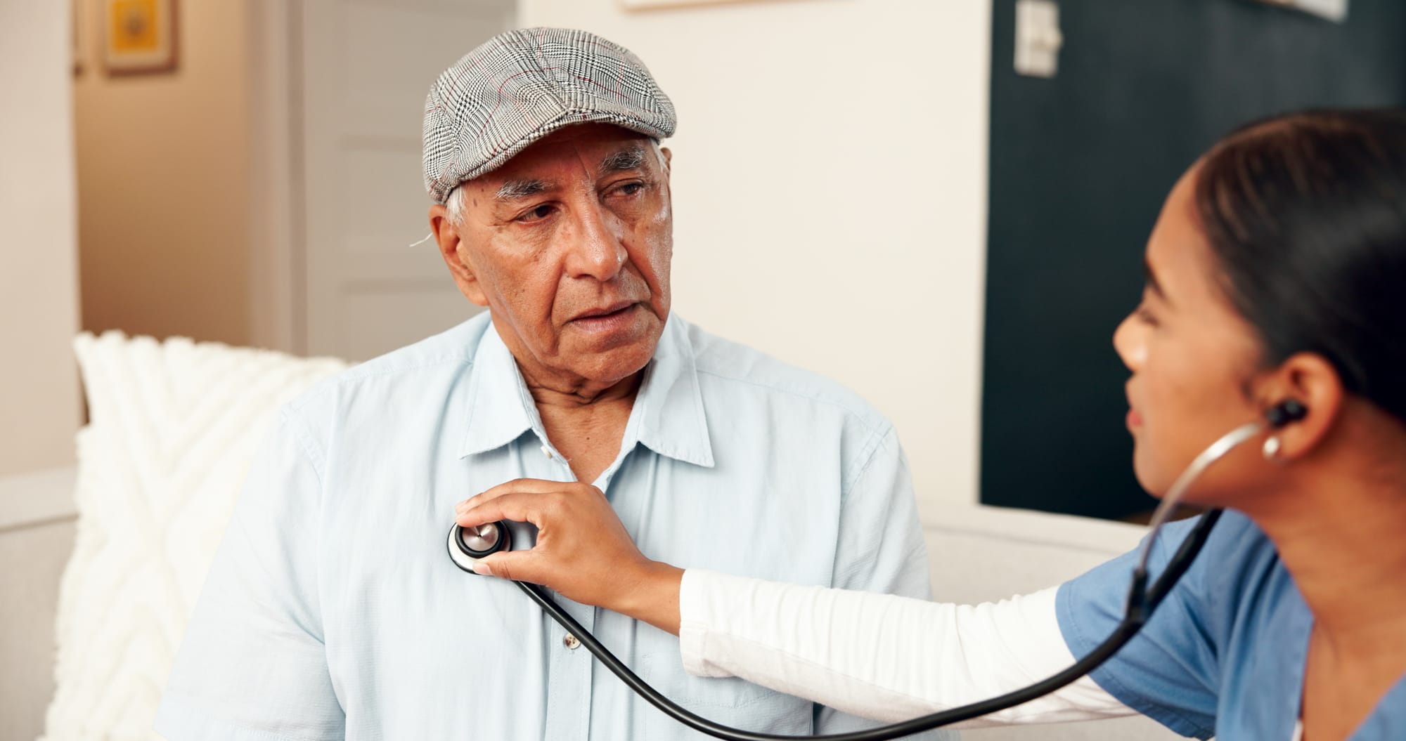 a man getting his heart checked