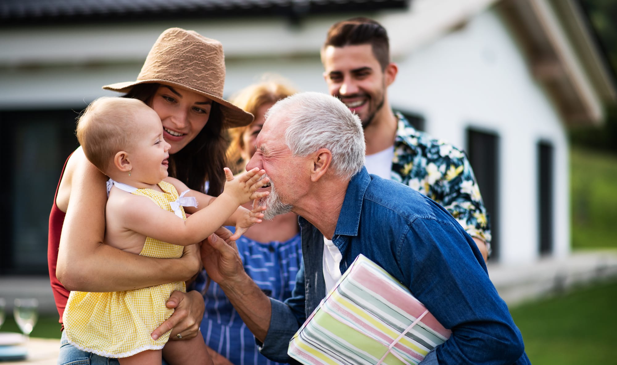 a family with grandparents and grandchildren