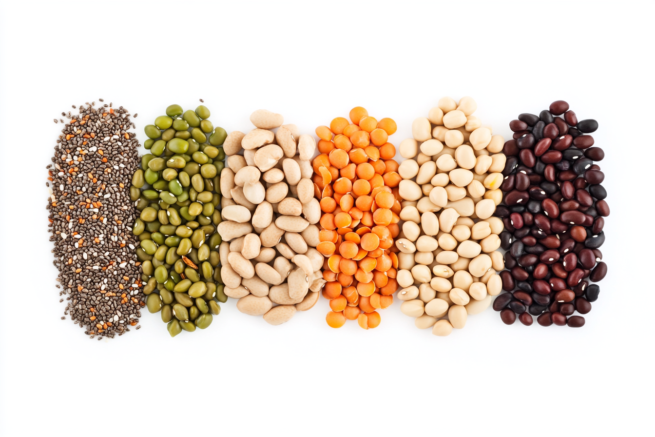 a variety of beans and legumes
