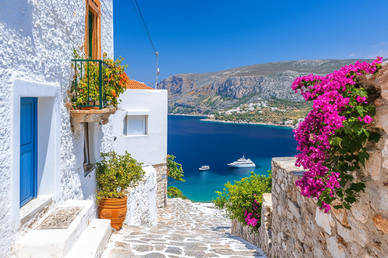 Mediterranean Diet For Longevity and Blue Zones Visual with the Aegean Sea