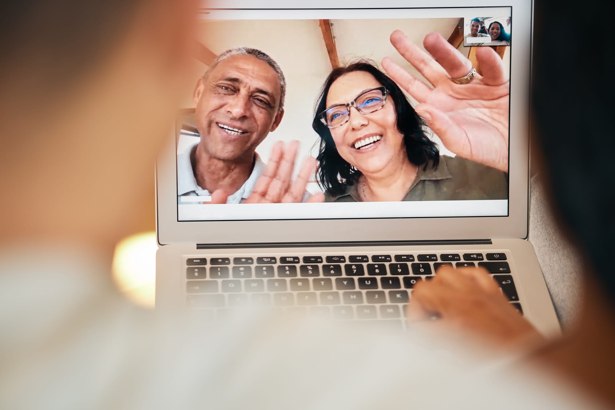 a video call for families with older adults during the pandemic