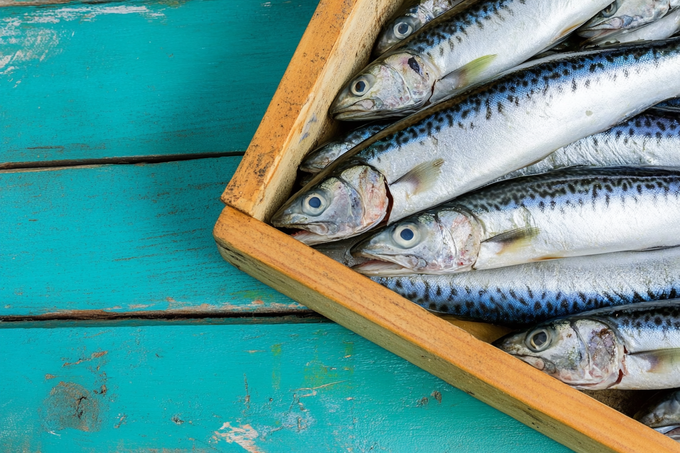 a wooden box filled with mackerel - SeriousAging.com