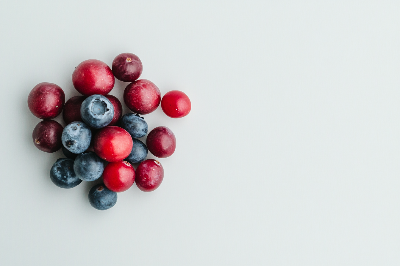 a few grapes, blueberries and cranberries - SeriousAging.com