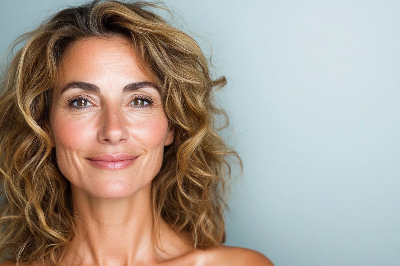 a woman with healthy skin in old age