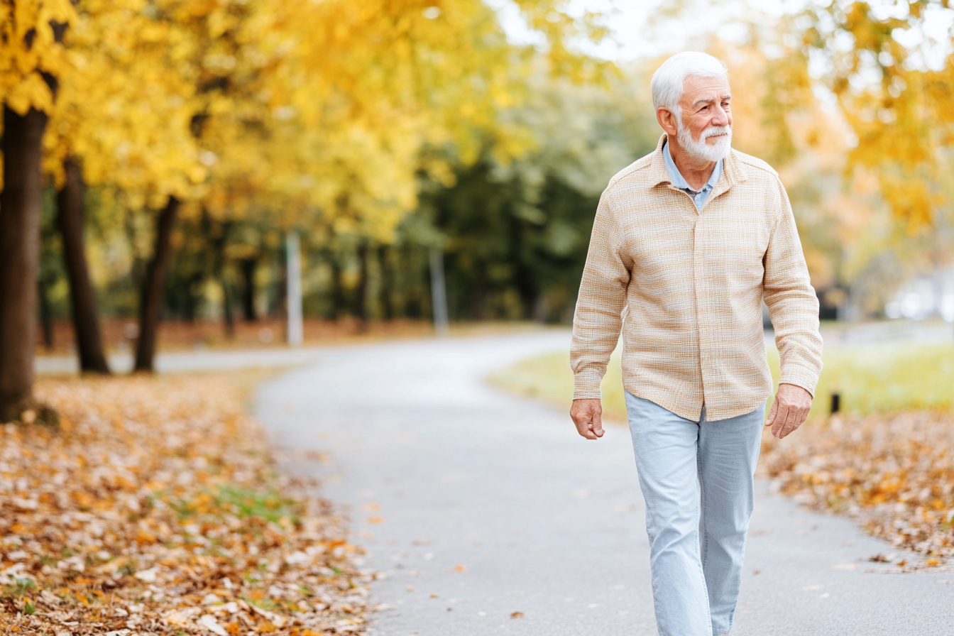 an older man exercising in a park - SeriousAging.com